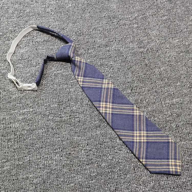 Free Jk Tie Plaid Brown Gray Vintage Student Pullover Rubber Band College Ins Japanese Tr Uniform Tie