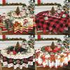 Christmas Round Tablecloth Santa Claus Snowman TableCloth Merry Christmas Decorations for Home Xmas New Year Decor