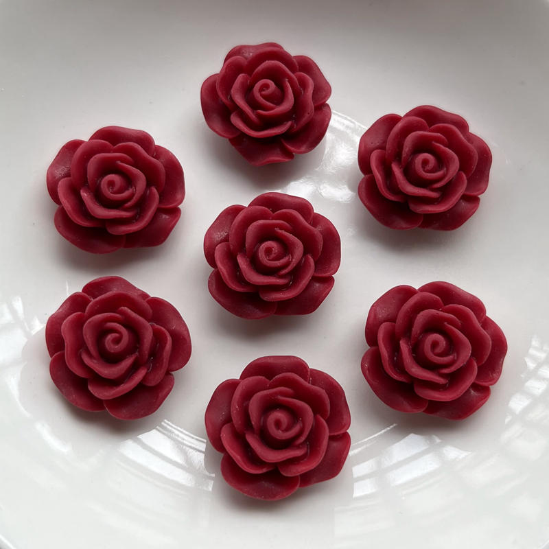 10pcs Beautiful Rose Resin Rhinestone Wedding Decoration Flower Scrapbook Jewelry Making Accessories DIY Resin Flat Back