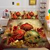 Christmas Printed Comforter Cover Set Twin Size Bedspreads Polyester Superior Fashion Cute Home Bedding