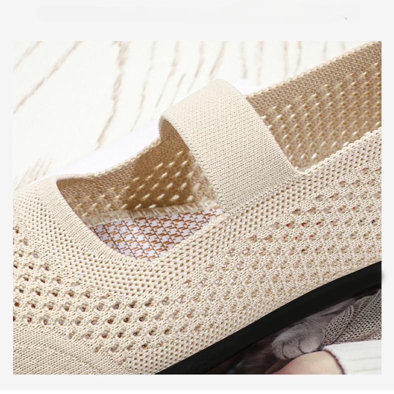 Женские однотонные вязаные дышащие легкие туфли Мэри без шнуровки на плоской подошве, удобные туфли на мягкой подошве на каждый день