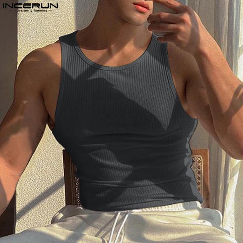 INCERUN Летние мужские однотонные майки без рукавов