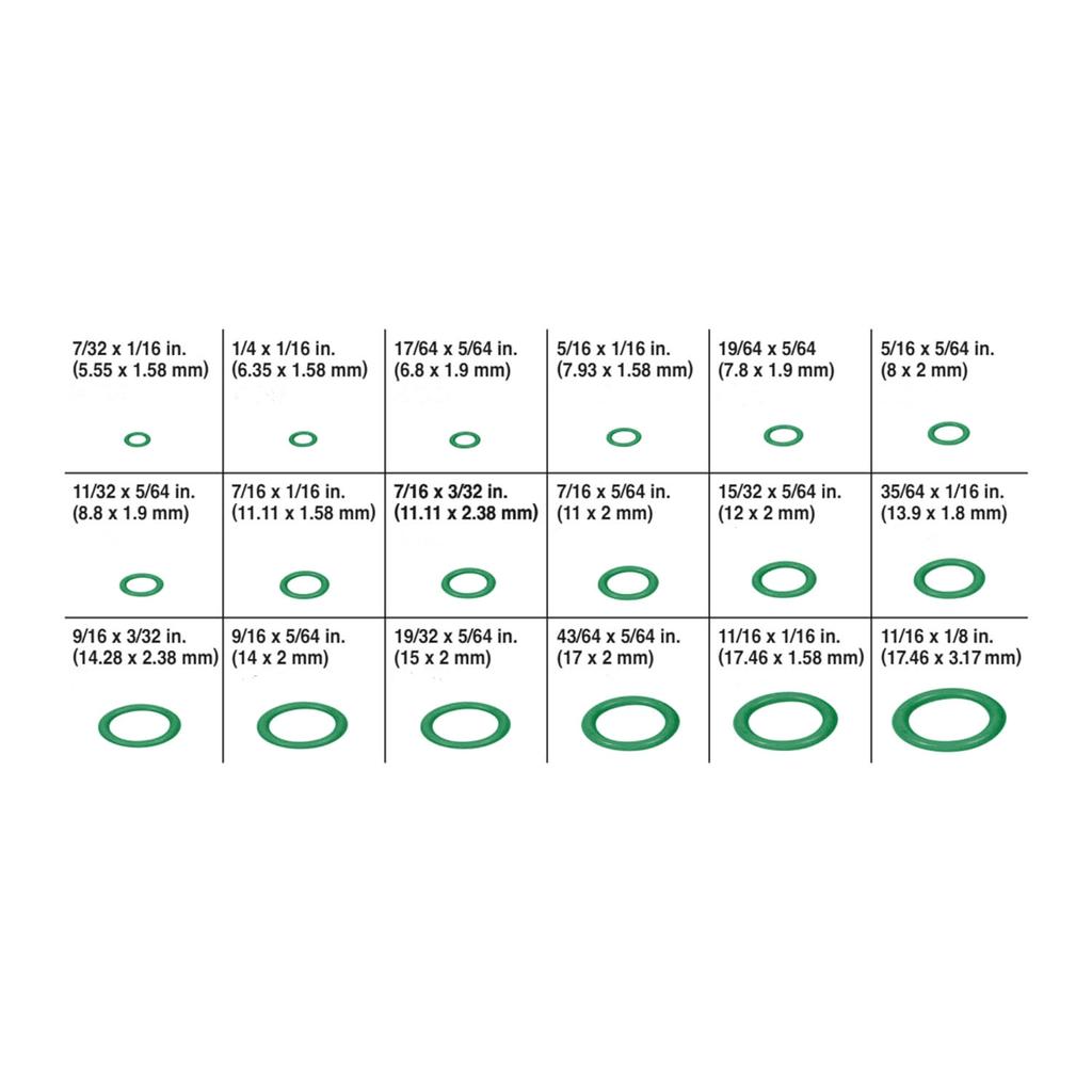 Набор уплотнительных колец для кондиционирования воздуха, 530 шт., 18 размеров, набор ассорти из резиновых уплотнительных колец для компрессора, автомобильного кондиционера, трубопроводов