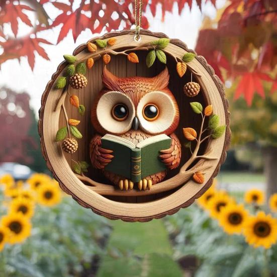 Животное Рождественское Украшение 2D Плоское Лесное Животное Украшение на Рождественскую Елку Акриловая Подвеска Лесной Кулон