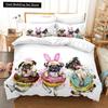 Пододеяльник с изображением мультяшной собаки, короля и королевы, комплект постельного белья с изображением щенка и животных, 2/3 предмета из полиэстера, чехол для одеяла