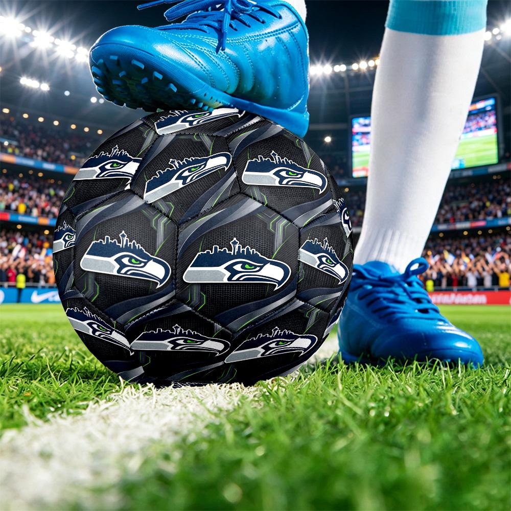 Seattle Seahawks Size 5 Sports Training Ball Shock Absorbing Durable Ball For Match Daily Practice Outdoor Activities