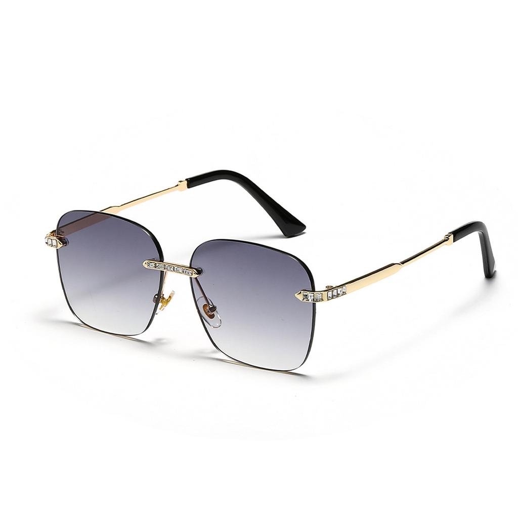 Очки без полей квадратные мужские металлические большие текстурные солнцезащитные очки новые женские Ins солнцезащитные очки