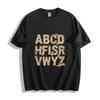 Newspaper Texture Alphabet Graphic T-Shirt