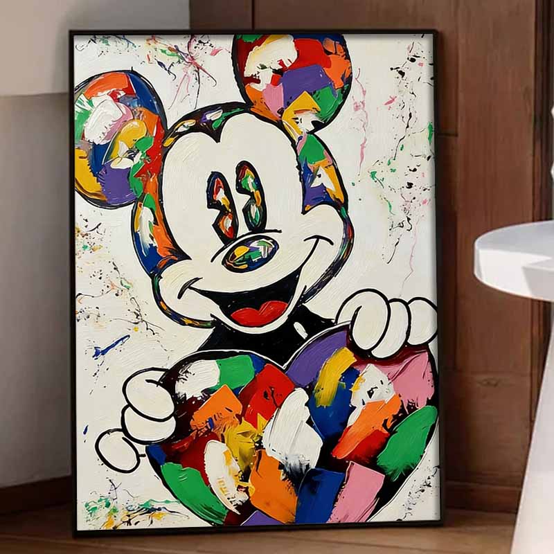 Disney Diamond Painting Set Classic Colorful Mickey Home Decor Craft, Perfect Handmade DIY Gift Idea