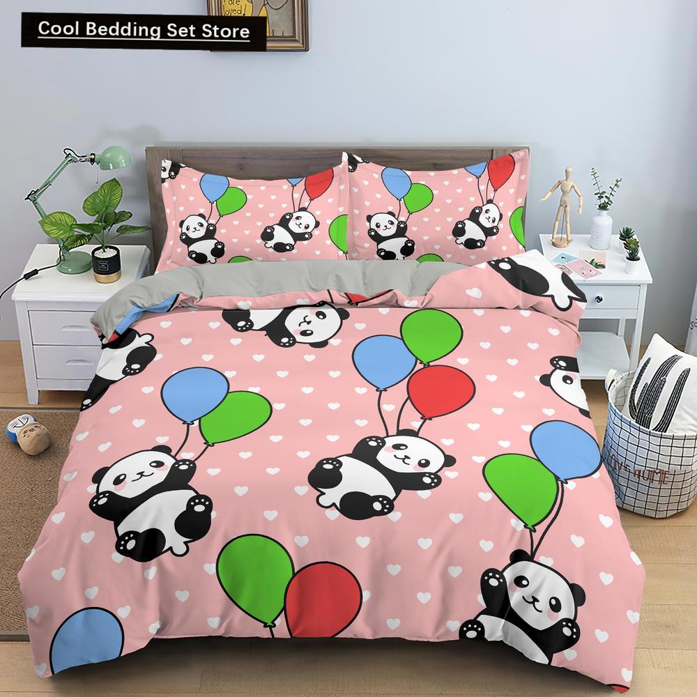 Комплект постельного белья с рисунком панды в 3D, милые напечатанные животные, пододеяльники, комплекты односпальных постельного белья размера «queen-size», одежда для взрослых и детей, подарки
