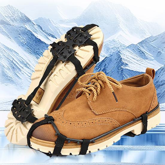 1 Pair Mountain Climbing Ice Snow Shoes Traction Cleats 24-Teeth Anti-Slip Crampons Snow