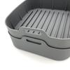 Silicone Air Fryer Baking Pan with Handles Non-Stick Reusable Square Airfryer Liners Basket for 4-6 QT Air Fryer Accessories for Even Heating