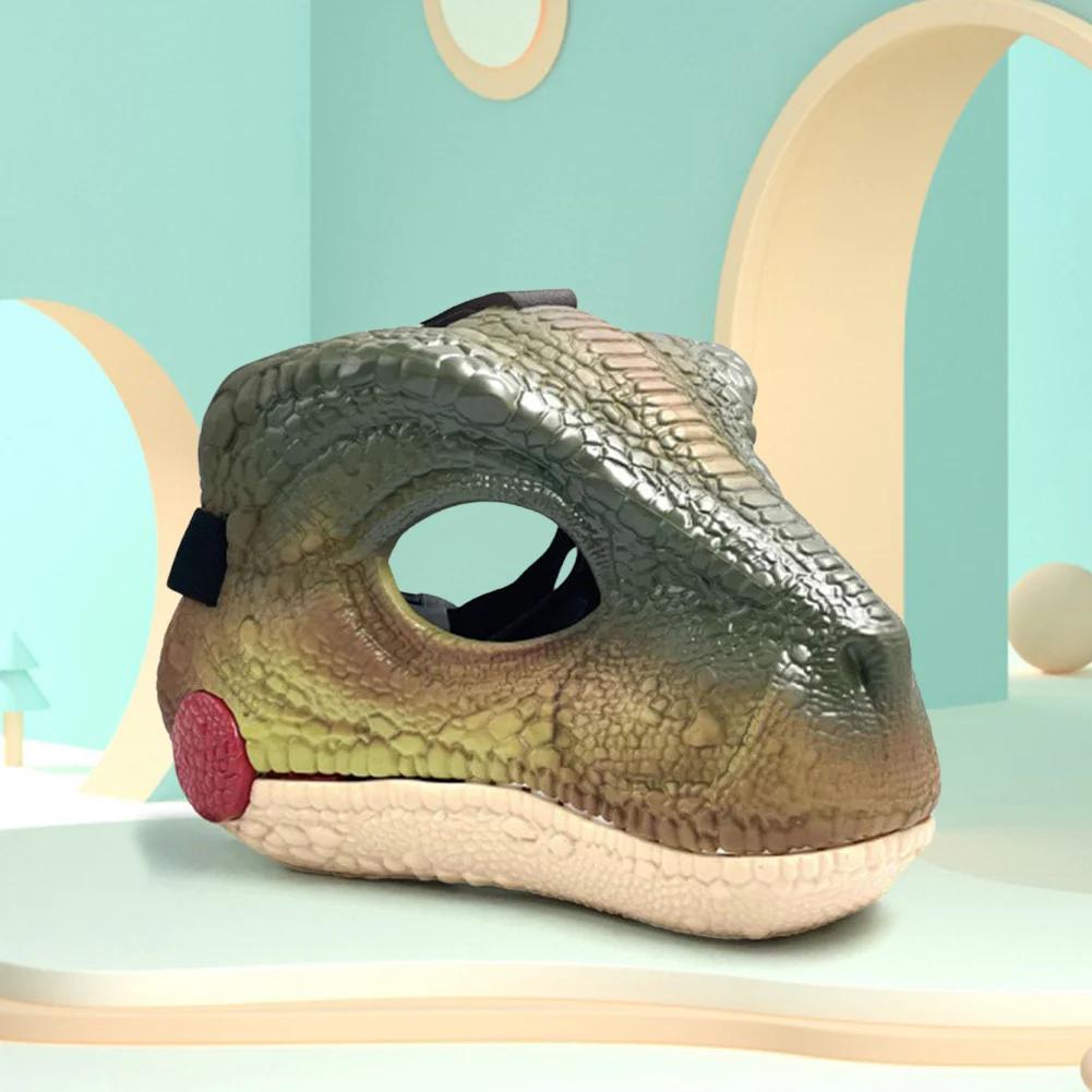 Dinosaur Head Face Mask with Dinosaur Scream Lifelike Dinosaur Mask Headwear Raptor Dinosaur Mask Party Cosplay Props