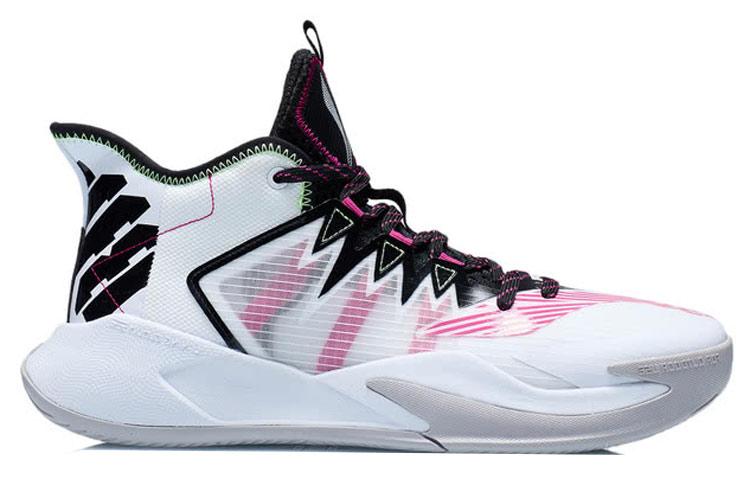 Li Ning Кроссовки для баскетбола Storm 2021, синтетическая кожа, нескользящие, легкие, с амортизацией, средняя высота, мужские ABFR007-3