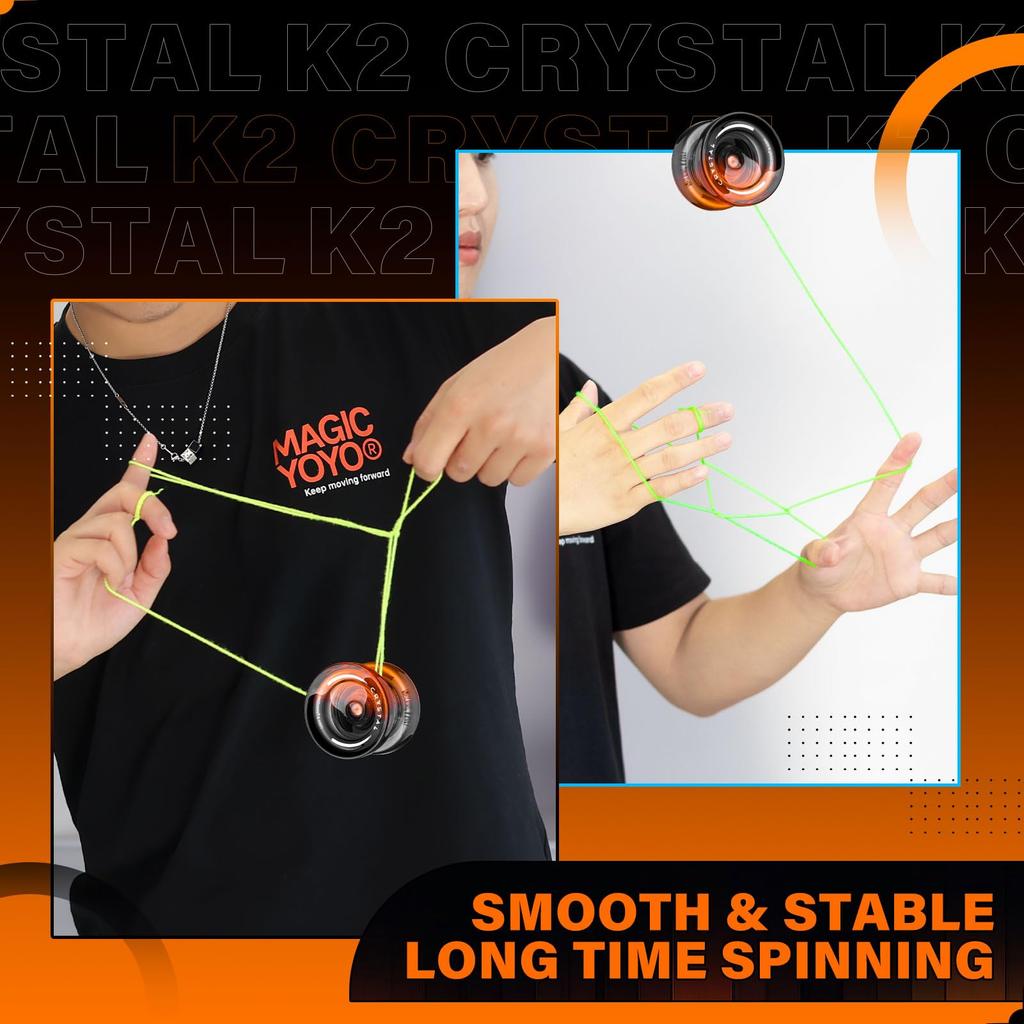MAGICYOYO K2 Кристальный Профессиональный Отзывчивый для Детей и Дополнительно Отзывчивый Профессиональный Пластиковый Трюковый для Взрослых 12 Струн Инструмент для Снятия Подшипника Сумка для Хранения