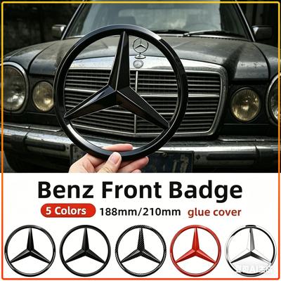 188мм 210мм Наклейка-эмблема на переднюю решетку для Mercedes Benz AMG W204 W203 W212 W211 W124 W210 GLC GLE E CLA GLA Значок автомобиля Наклейка-чехол Автоаксессуары