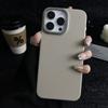 Матовый серо-титановый чехол для телефона с текстурой кожи личи для iPhone 16 15 14 13 12 11 Pro Max, противоударный жесткий чехол с металлическим ободком для камеры