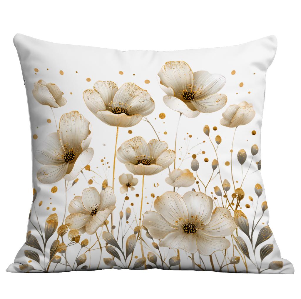 Новая Цветочная Наволочка с Золотым Принтом для Дома, Гостиной, Дивана, Декоративная Наволочка