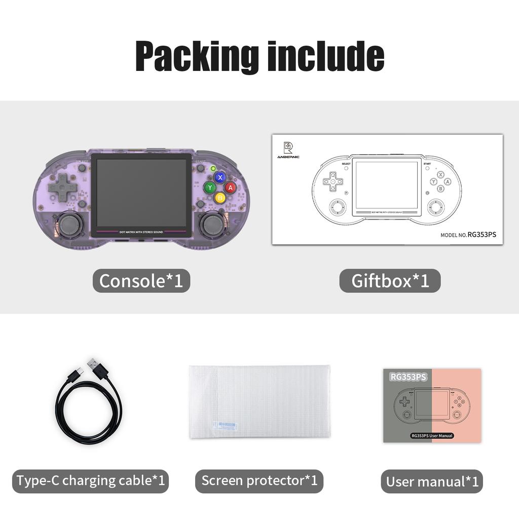Портативная игровая консоль Anbernic Rg353ps, Linux, 3,5 дюйма, Ips, ретро-игровой плеер, 16 + 256 г, поддержка 5000+ игр, 5 г, Wi-Fi, онлайн-выход Hd