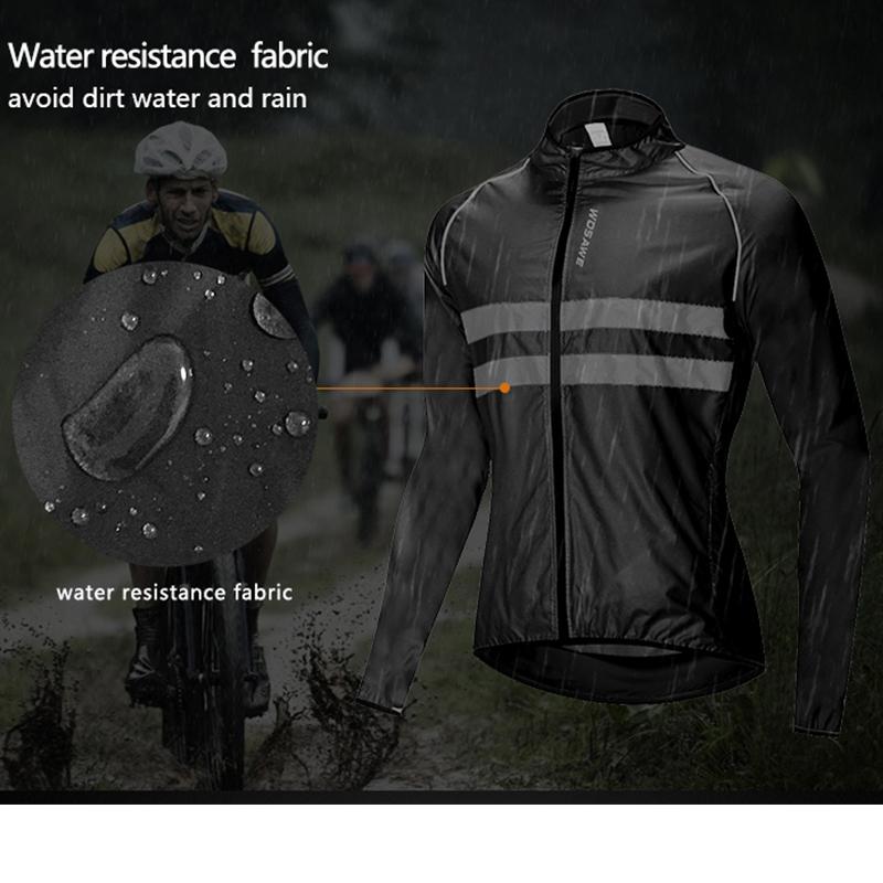 Wosawe Ветрозащитная велосипедная куртка Светоотражающая ветровка для горного велосипеда Hi Viz, ветровка из джерси для велоспорта