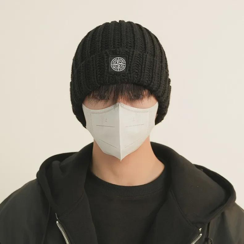 Вязаная шапка унисекс в корейском стиле - теплая шерстяная шапка для осени и зимы