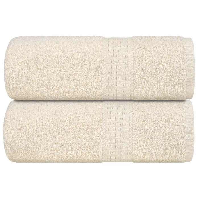 VidaXL Serviettes de toilette 2 pièces FROGN Crème 30 x 30 cm 100 % coton 136992
