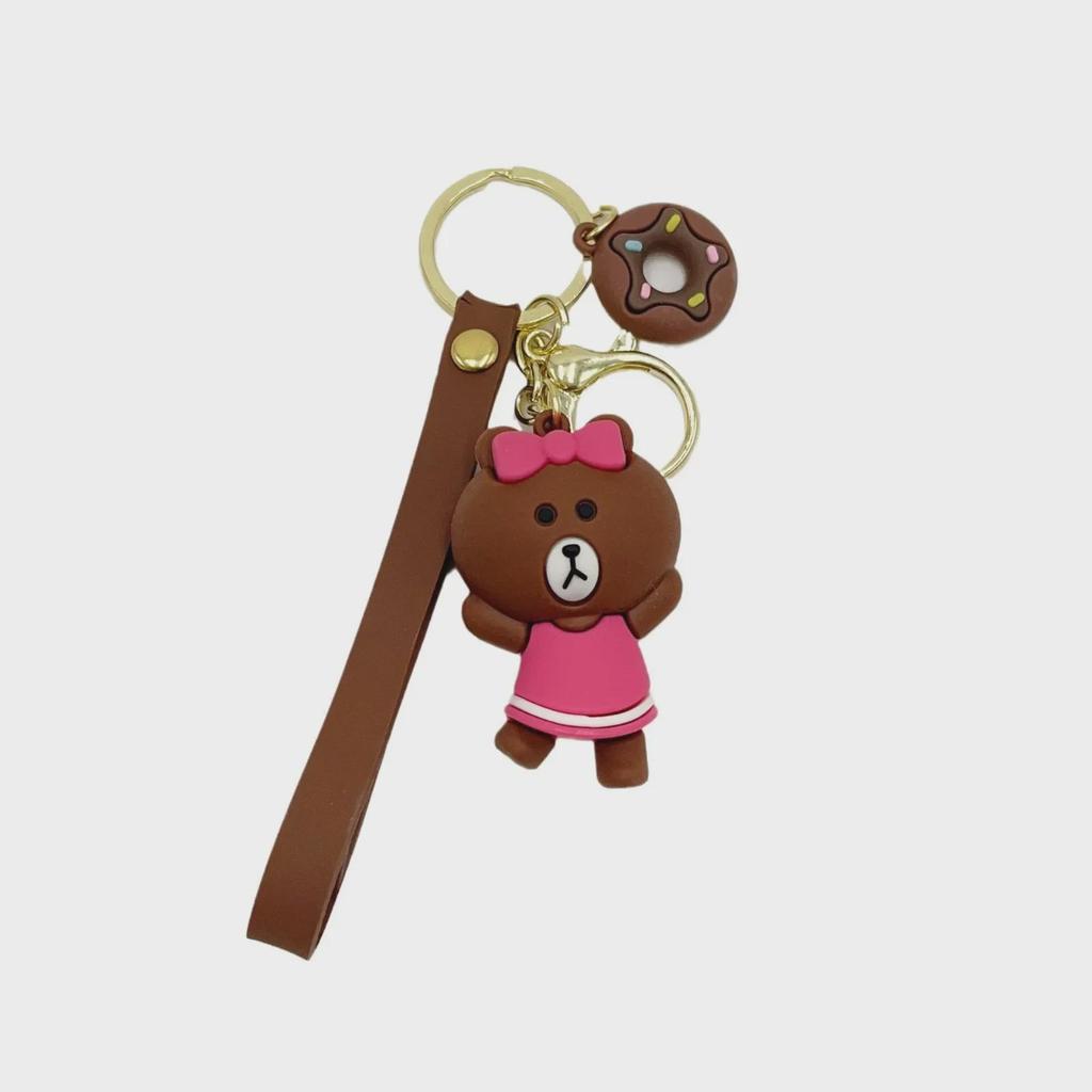 Корейский мультяшный брелок с изображением медведя и кролика - милый подарок