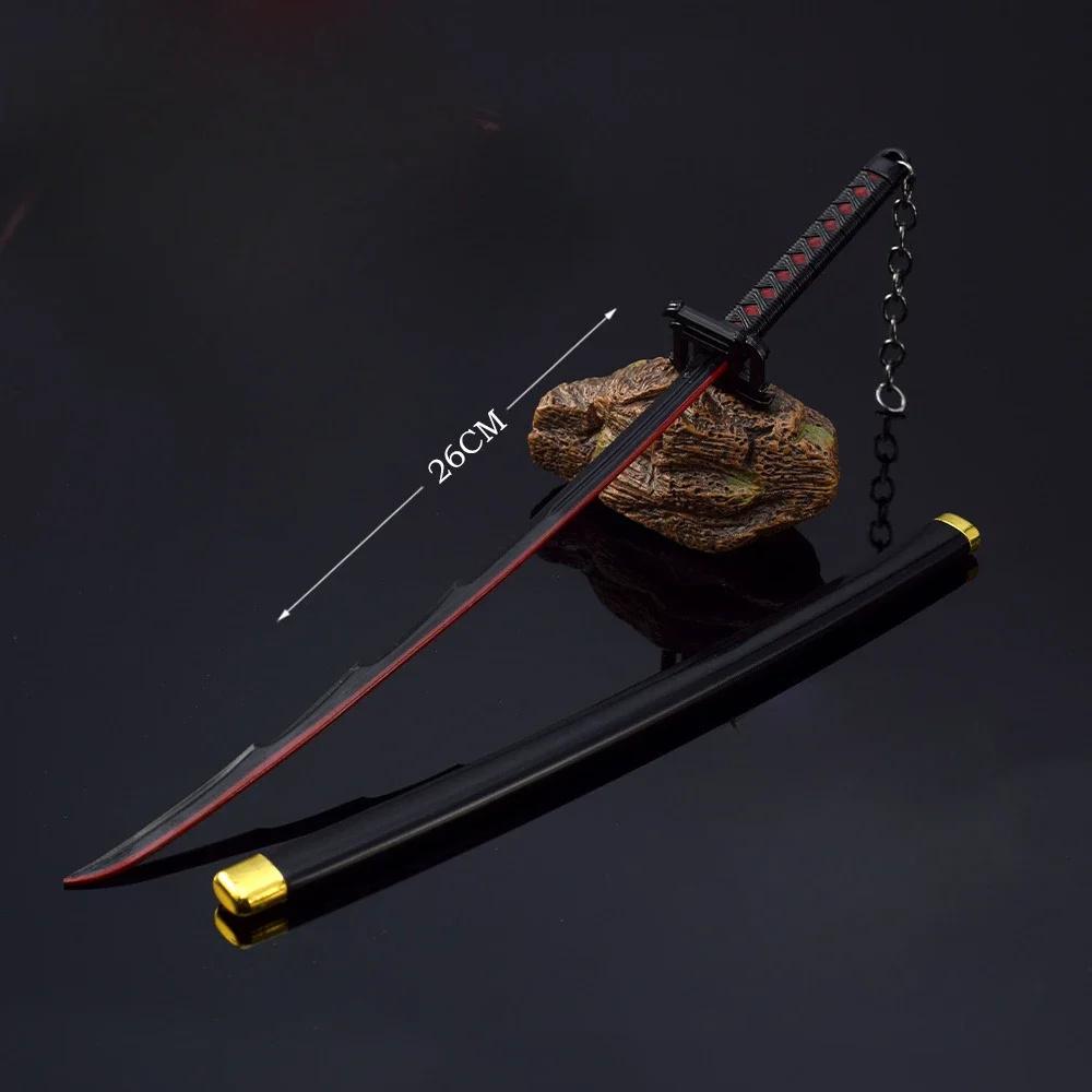 Мечи Орнамент 26см Металл Аниме Модель Оружия Катана Самурай Куросаки Ичиго Бан Кай Зангетсу Аниме Оружие Сплав Модель Домашний Декор