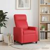 Recliner Chair Red Artificial Leather