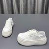Leather Two Wear White Shoes Women's Spring 2025 New Round Head Platform Fashion Versatile Casual Sports Shoes
