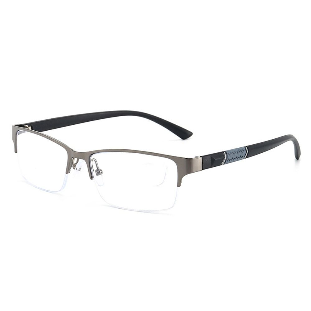 Blue Ray Blocking Anti-Blue Light Reading Glasses Eye Protection Half Frame Hyperopia Glasses Ultralight Metal Square Eyeglasses