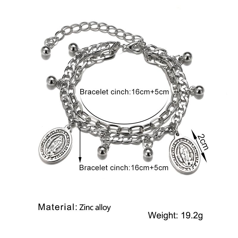 Ретро двухслойный браслет «Человеческий аватар», женский нишевый индивидуальный хип-хоп, пара подруг, простые ювелирные изделия ручной работы