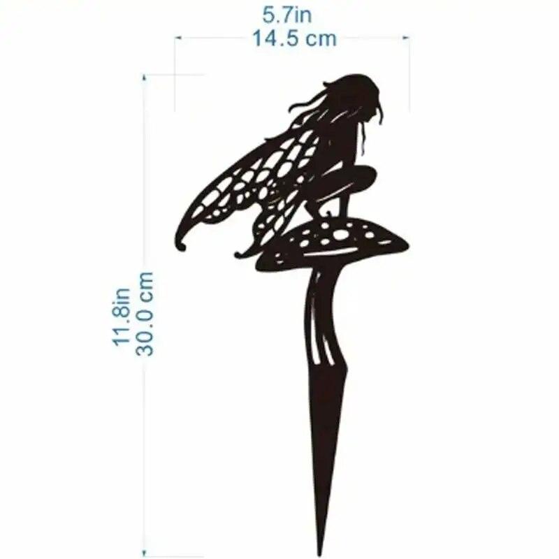 Садовая скульптура «Цветочная фея» для патио, металлическая вставка для газона, металлические изделия, украшения для сада на открытом воздухе