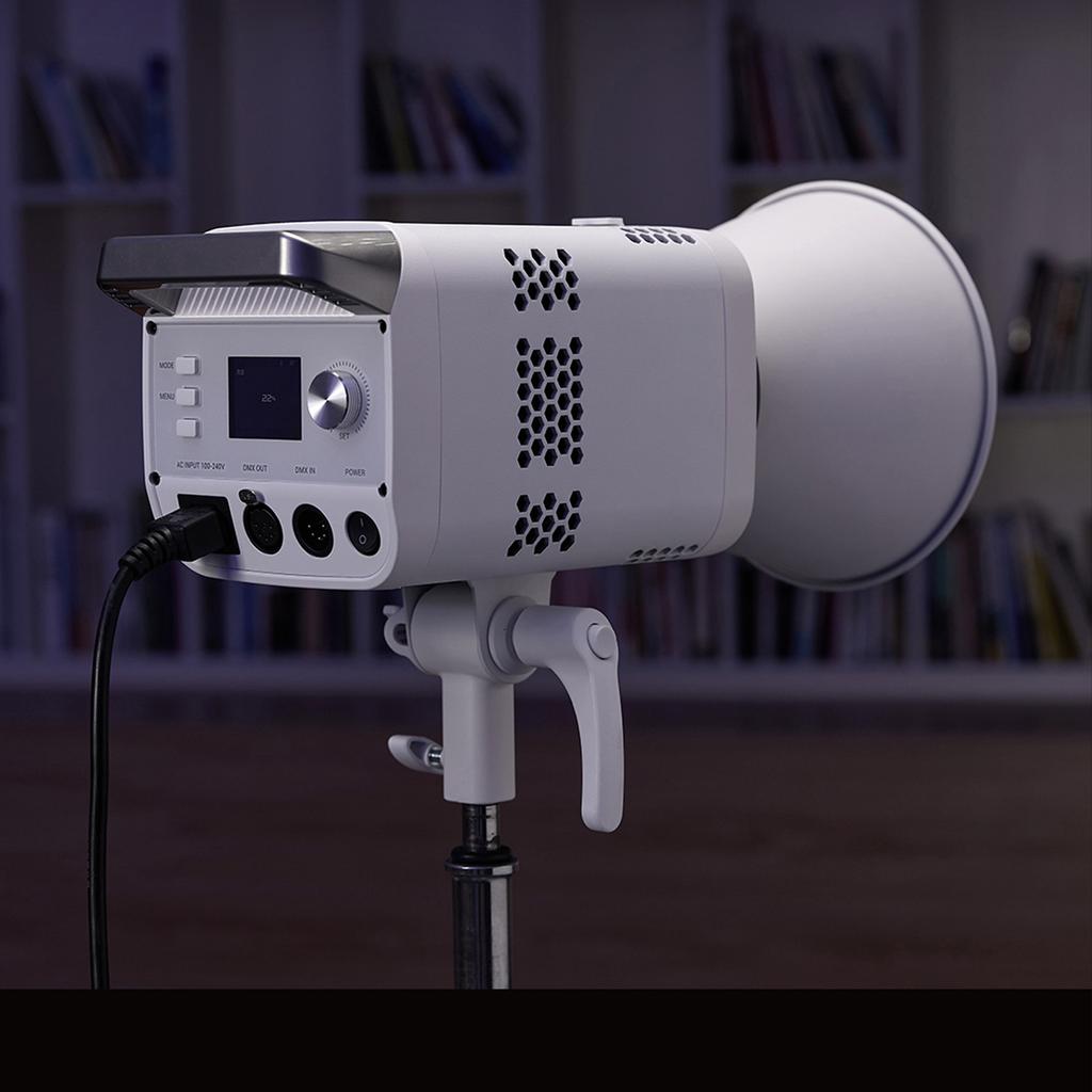 Фотостудийный LED-светильник LE200D COB 220 Вт, управление DMX Bluetooth, цветовая температура 5600K, сопряжение NFC, охлаждающий вентилятор для