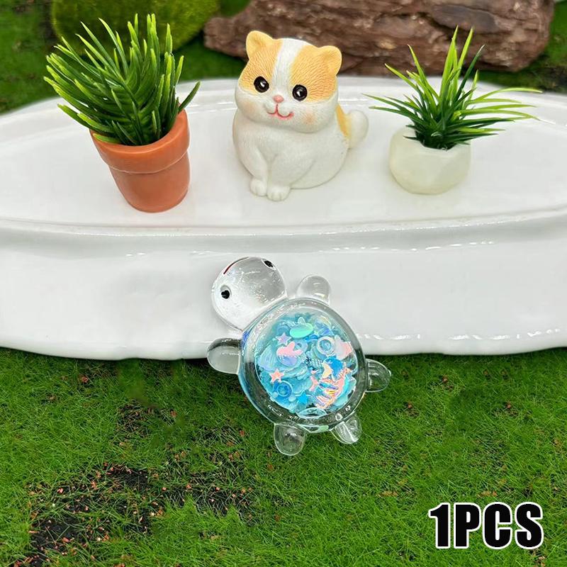 1 шт. Милая прозрачная светящаяся блестящая большая черепаха Diy Trendy Play Accessories Cream Gel Keychain Bag Подвеска