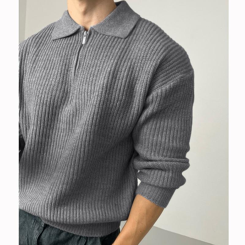 INCERUN Осенне-зимние мужские свободные свитера на молнии с воротником