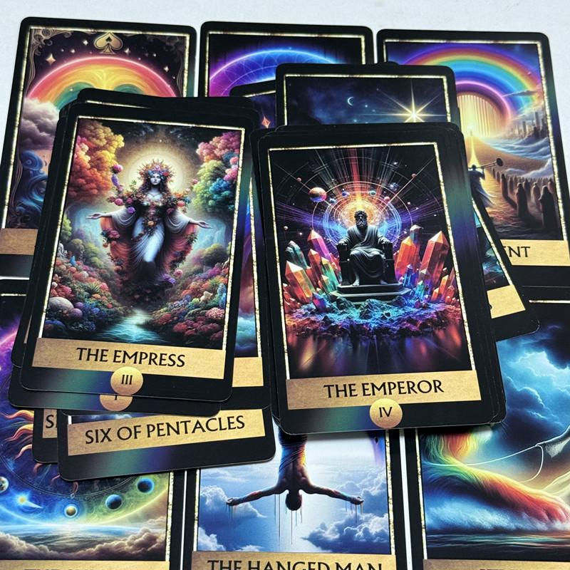 The Rainbow Tarot Cards A 78 Colorful Oracle Deck English Visions Divination Edition Borad Playing Games