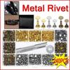 240Pcs Leather Rivets Double Cap Rivet Metal Studs with Punch Pliers and 3 Pieces Setting Tool Kit for Leather Craft Repairs Decoration