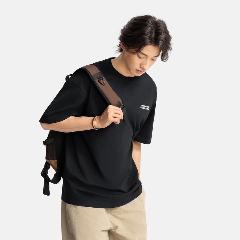 Li Ning Серия Outdoor CF Водоотталкивающая Однотонная С надписью Круглый вырез Ледяное ощущение Комфортная Антибактериальная Футболка с коротким рукавом Мужские футболки ATSV189-1
