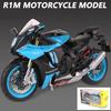 1/9 YAMAHA YZF-R1M Alloy Racing Motorcycle Diecast Metal Street Sports Motorcycle Model with Light Simulation Childrens Toy Gift