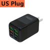 USB Зарядное устройство для телефона 150 Вт 6 портов PD Type C Быстрая зарядка Сетевое зарядное устройство для iPhone 15 Samsung Xiaomi Вилка EU/US/UK Адаптер питания для телефона