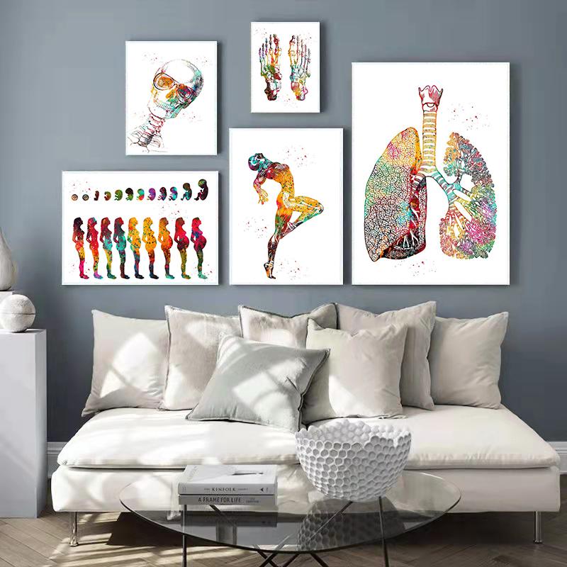 Строение человека Сердце Легкие и кости Плакаты и принты Медицинские клиники Картины на холсте Настенное искусство Медицинские энтузиасты Подарок