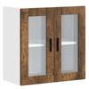 VidaXL Armoire murale de cuisine avec porte en verre Porto chêne fumé 854152