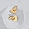 Легкие роскошные серьги-кольца с сердцем и цветком для женщин, золотой цвет, нержавеющая сталь, минимализм, модные очаровательные ювелирные изделия, подарок