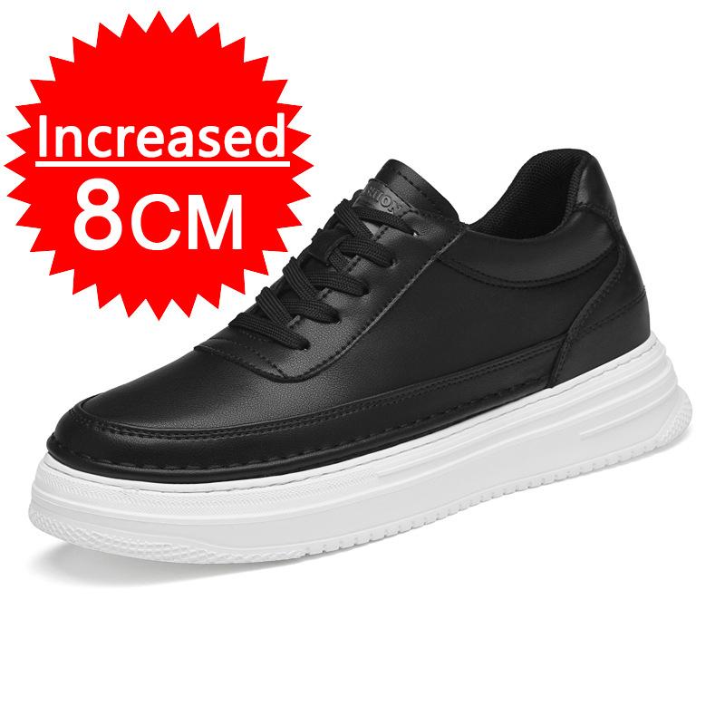 Men Leather 6/8CM Invisible Inner Height Increasing Shoes Outdoor Fashion For With Thick Soles Breathable Men Shoes Formal Shoes