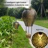 Outdoor Solar Iron Lantern Hollow Out Patio Lights Outdoor Garden Decoration Flood Lights