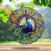 3D Wind Spinner Rainbow Hanging Stainless Steel Wind Spinner Metal Kinetic Art Ornament for Indoor Outdoor Yard Garden Decor