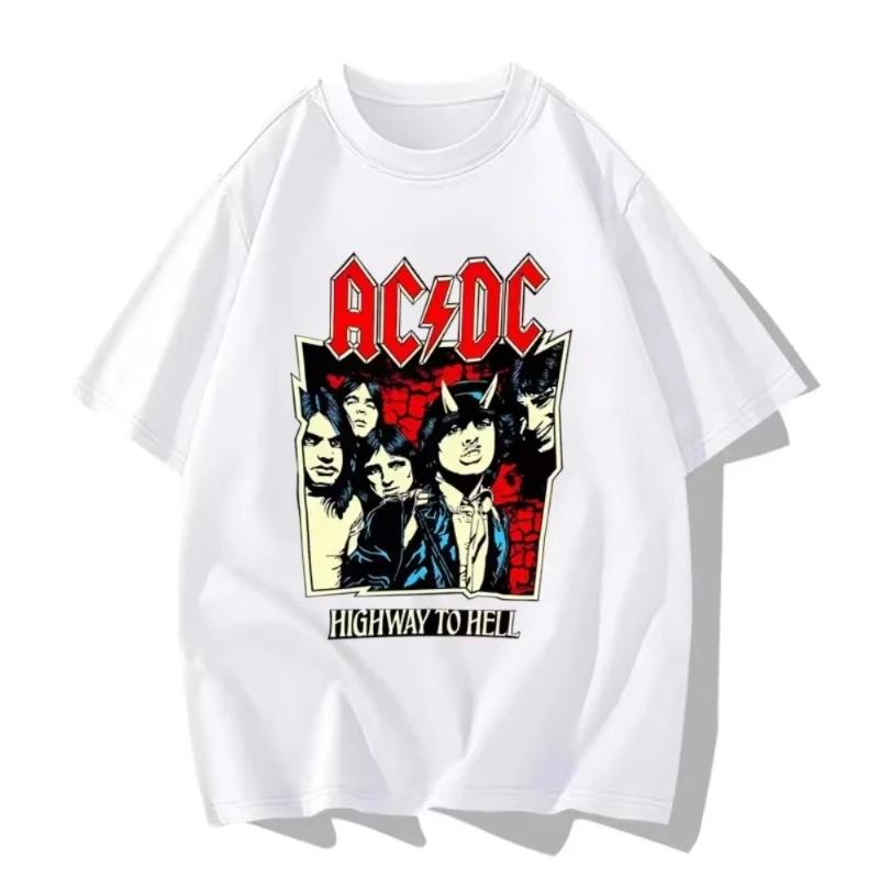 Новый Дизайн Уличный Панк Рок Фанаты Группы ACDC Периферия Хип-Хоп Хлопок Принт Короткий Рукав Мужчины Женщины Свободная Хлопковая Футболка