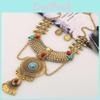 Ethnic Simulation Style Gemstone Decoration Women Necklace And Set Earring