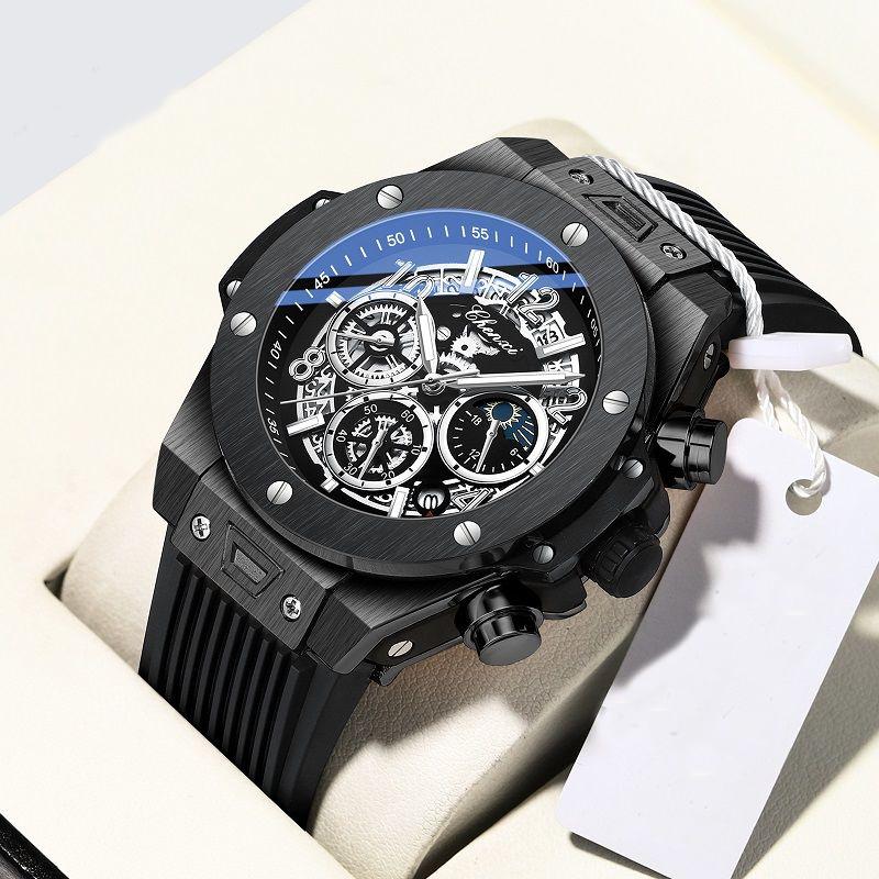 Модные мужские часы с большим циферблатом, многофункциональные резиновые ремешки, шикарные уличные шикарные военные часы для мужчин, уникальные брендовые наручные часы